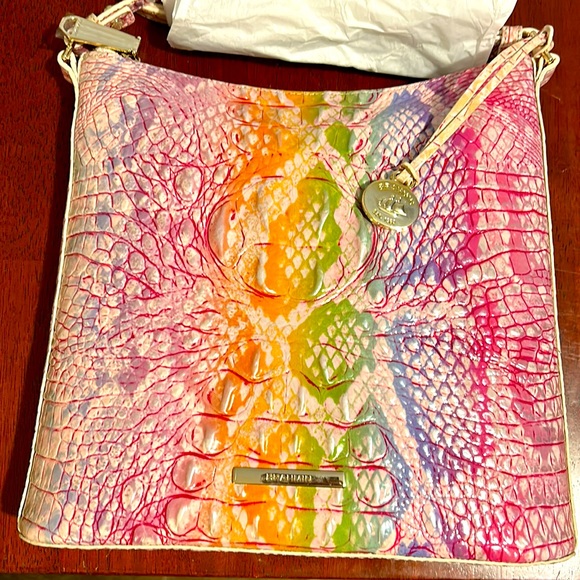 Brand New Brahmin Katie Rainbow Pattern Genuine Leather Purse - Picture 1 of 8